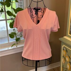 Jones Wear Soft Pink V-Neck Short Sleeve Top